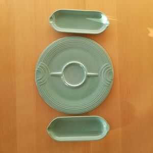 Vintage Fiestaware Hostess Tray, Sea Mist Green